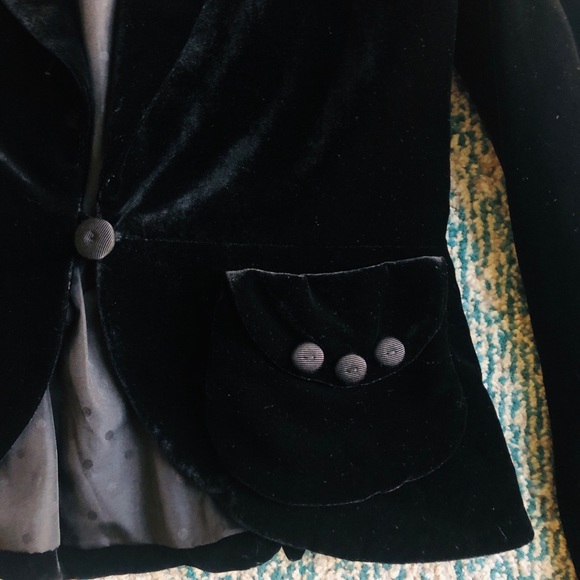 Marc Jacobs Puff Shoulder Black Velvet Blazer - Picture 5 of 8